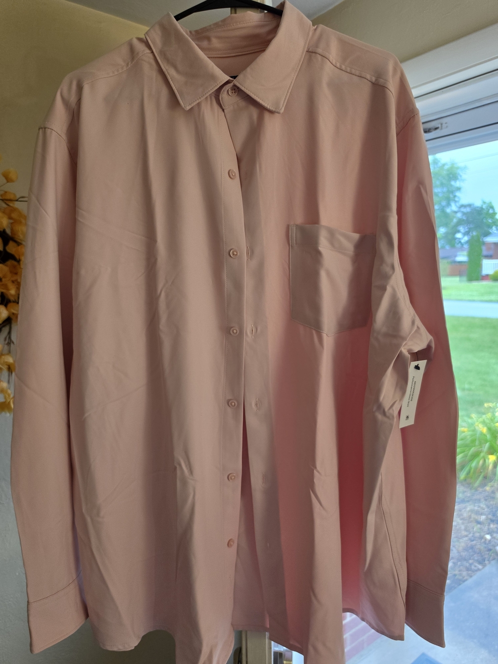 George Men's Light Pink Button-Up Dress Shirt